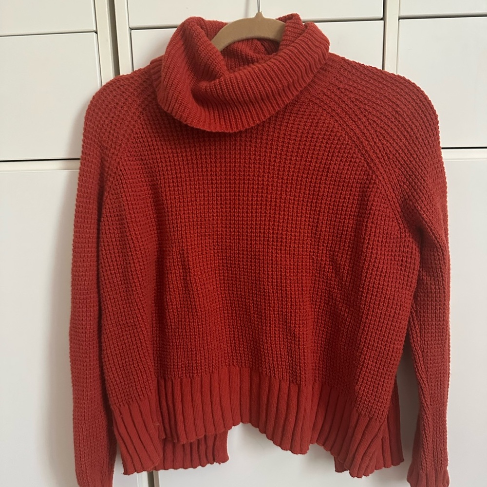 Madewell Vibrant Red Cowl Neck Sweater